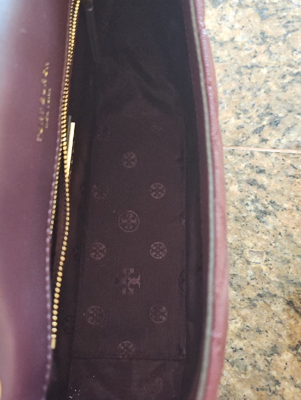 Tory Burch Quilted Willa Leather Shoulder Bag - Wine/claret with Gold Hardware - Picture 12 of 15